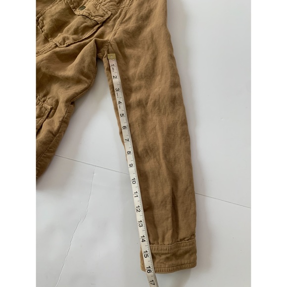 Lucky Brand Live In Love Lightweight Linen Blend Military Style Jacket Size M - Picture 10 of 12